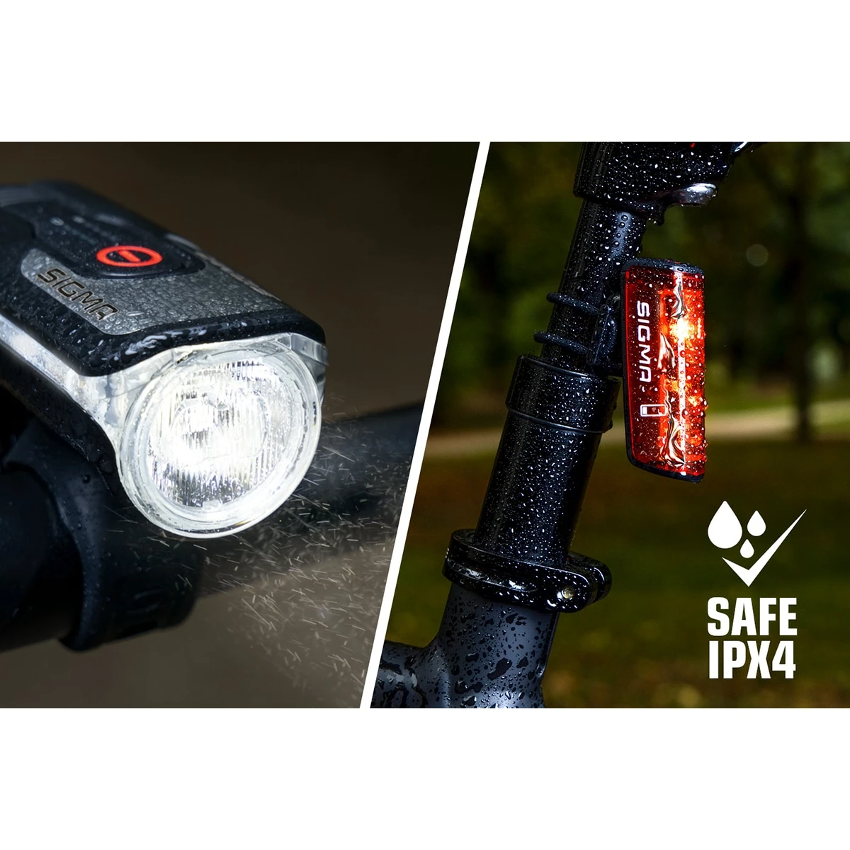 SIGMA AURA 80 USB LED Front Light/BLAZE USB Battery-Powered Rear Light With Brake Light Kit - Billede 3
