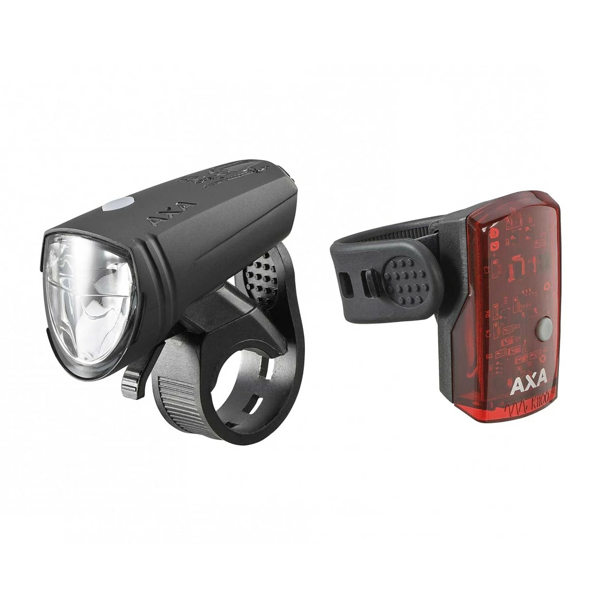 AXA Greenline 15 Lux Front Light + 1 LED Rear Light USB Lighting Set