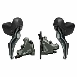 Shimano Tiagra ST-4725 Brake/Shift Lever Combination 2x10 Speed With BR-4770 Disc Brake Calipers (Front & Rear)