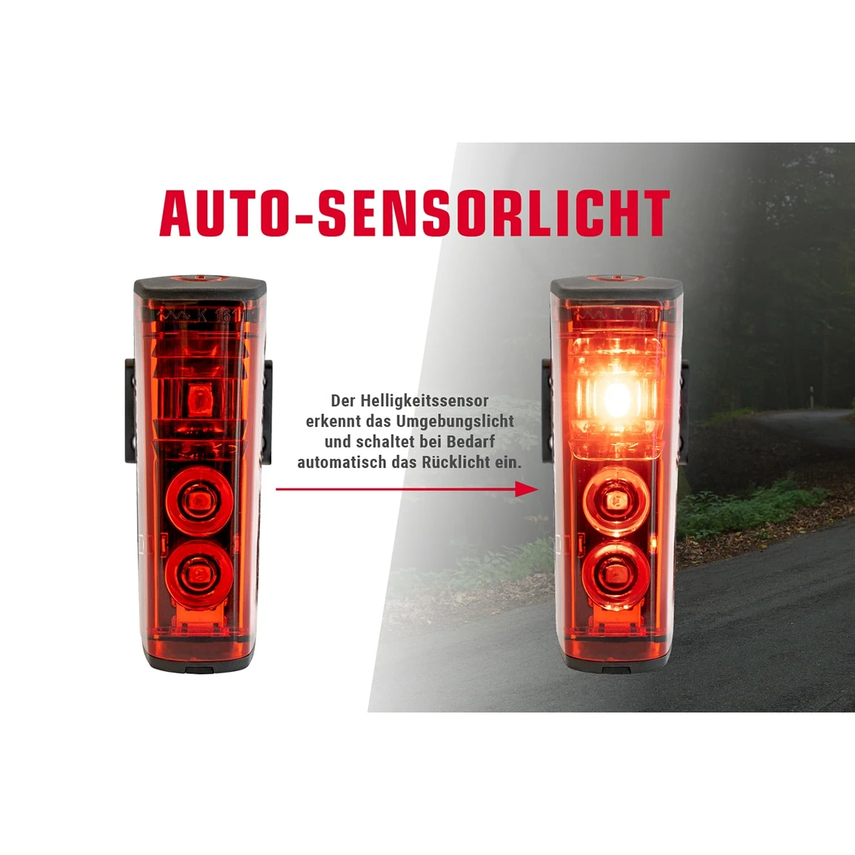 SIGMA AURA 80 USB LED Front Light/BLAZE USB Battery-Powered Rear Light With Brake Light Kit - Billede 6