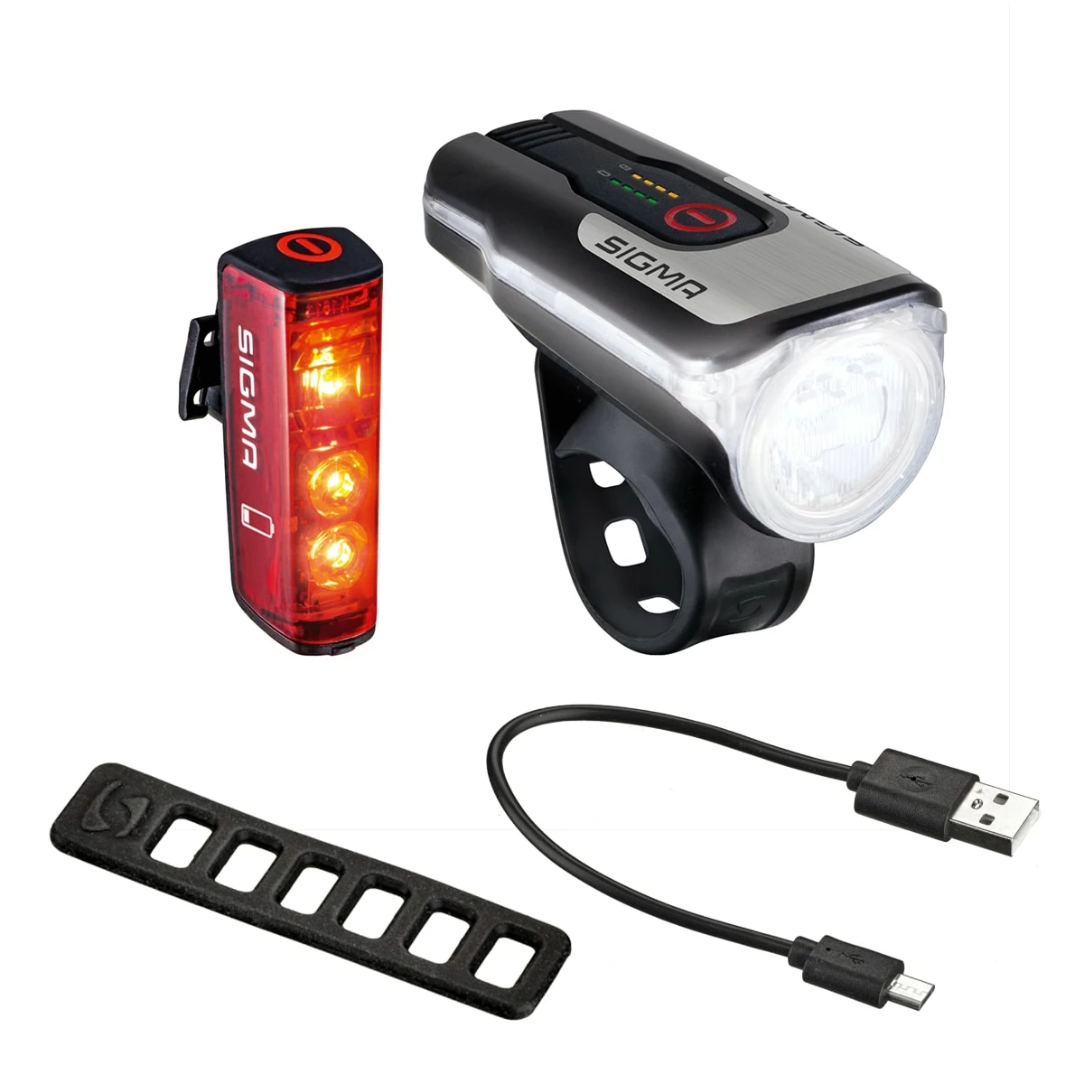 SIGMA AURA 80 USB LED Front Light/BLAZE USB Battery-Powered Rear Light With Brake Light Kit - Billede 2